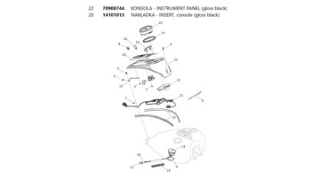 Консоль топливного бака 70900744 ROAD KING '14 - 2023 Harley OEM