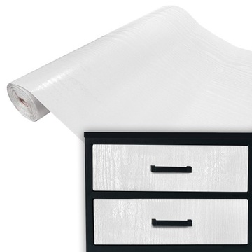 Folia Okleina Klejowa Wewnętrzna Meblowa DREWNO KOLOR BIAŁY POŁYSK 45x50