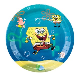 TALERZYKI JEDNORAZOWE SPONGEBOB TALERZ 10SZT