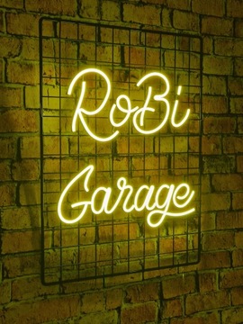 Неон на сетке - Ваш ЛОГОТИП, стиль ЛОФТ