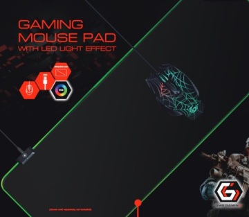 БОЛЬШОЙ КОВРИК ДЛЯ МЫШИ НАСТОЛЬНЫЙ КОВРИК RGB СВЕТОДИОДНОЙ ИГРОВОЙ ПОДСВЕТКОЙ XXL