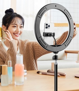 НАБОР КОЛЬЦЕВОЙ ЛАМПА RING RGB СО ШТАТИВОМ ДЛЯ СЕЛФИ-ВИДЕОФОТО MJ26