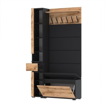Garderoba 110x36D1N1 Supra30 VB80 4 Panele WP80 CZARNY WOTAN