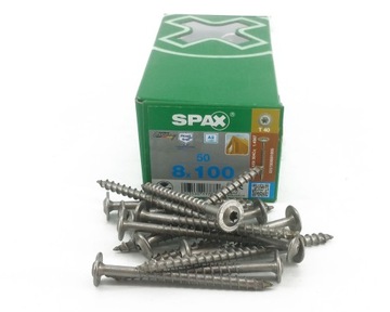 Wkręt do fotowoltaiki SPAX 8x100 A2 TALERZ T40