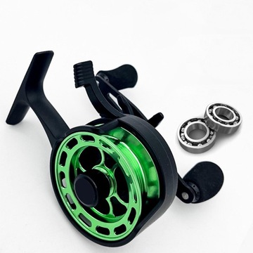 Kołowrotek do wędkowania pod lodem Przenośny, wielofunkcyjny, skuteczny hamulec tratwy, zielony