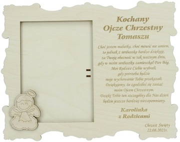 Ramka podziękowanie dla Ojca Chrzestnego chrzest