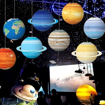 8 шт. Космический бумажный фонарик.