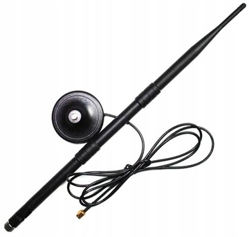 Antena Wifi 10dBi SMA Patykowa z Magnesem Kamery IP Falownika Routera Kabel