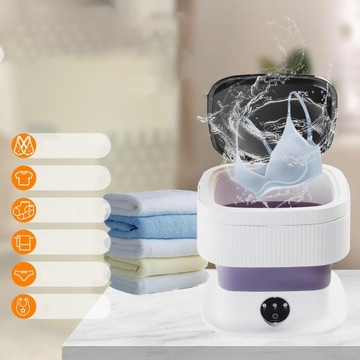 ПОРТАТИВНАЯ МИНИ-СКЛАДНАЯ ДВИГАТЕЛЬНАЯ СТИРАЛЬНАЯ МАШИНА С ЗАЩИТОЙ СИНЕГО СВЕТА 10л