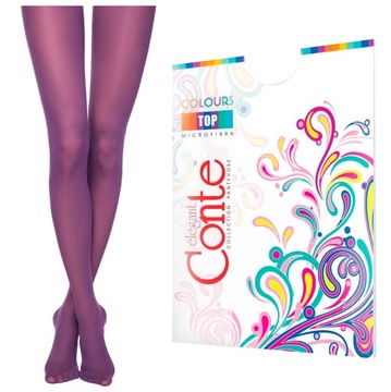 Grube kolorowe rajstopy COLOURS TOP Lycra r. 2
