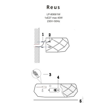 Светильник Prestige Reus LP-8069/1W GD Настенный светильник