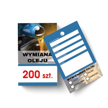 Zawieszka serwisowa WYMIANA OLEJU 200 sztuk ZS_1