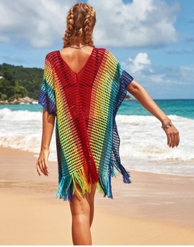 РАЗНОЦВЕТНАЯ ПЛЯЖНАЯ ТУНИКА, ПЛАТЬЕ ПАРЕО, БАХЛЯРЬ