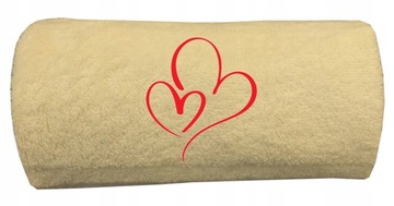 Haftowany ręcznik I love You Walentynki 50x90 serc