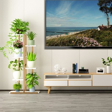 Подставка для цветов, расширенное основание, 6 слоев, 7 горшков, полка для растений