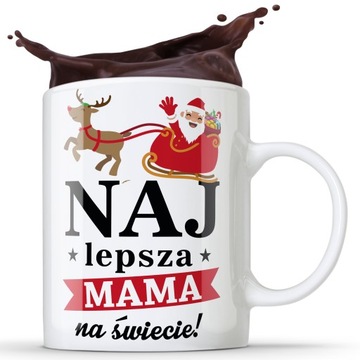 KUBEK NAJLEPSZA MAMA NA ŚWIECIE ŚWIĄTECZNY KUBEK PREZENT GWIAZDKA ŚWIĘTA