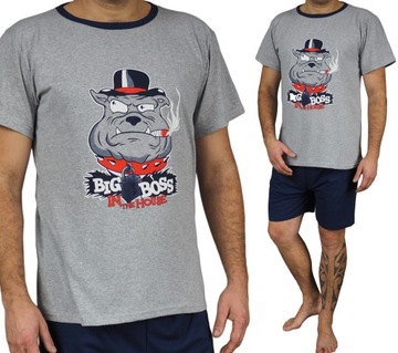 PIŻAMA MĘSKA 4XL bawełna BIG BOSS prezent SZORTY