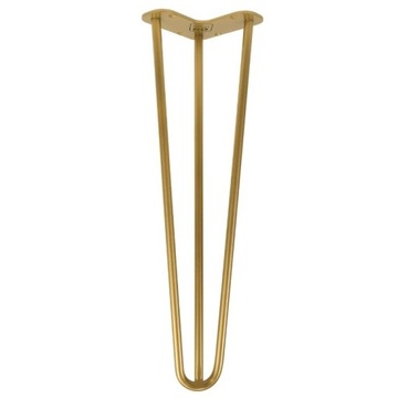 ZŁOTA NOGA METALOWA DO STOŁU LOFTOWA HAIRPIN 40CM
