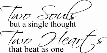 Naklejka na ścianę cyta napis Two souls but