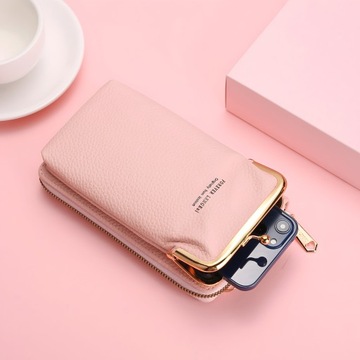 МИНИ-СУМКА ДЛЯ ТЕЛЕФОНА РОЗОВАЯ ЖЕНСКАЯ СУМКА ДЛЯ СООБЩЕНИЙ 2В1