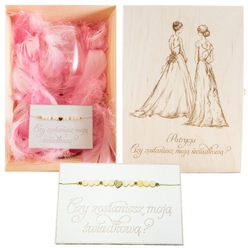 Box prośba o świadkowanie bransoletka+kieliszek