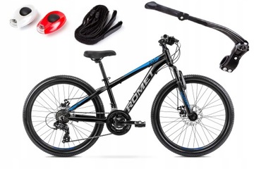 MTB 24 ROMET RAMBLER DIRT ГОРНЫЙ ВЕЛОСИПЕД SHIMANO С ОСВЕЩЕНИЕМ И СВОБОДНОЙ ПОДСТАВКОЙ