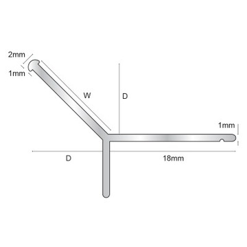 listwa krawędziowa szlif narożna alu pol 10mm 2,5m