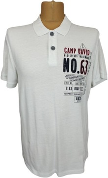 CAMP DAVID Klasyczna KOSZULKA POLO Biała logo print L