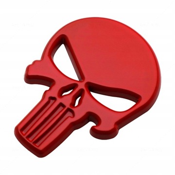 Emblemat Punisher Metal Motocykl Auto-Czerwony