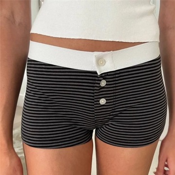Gaono Cute Boyshort Underwear Low Waist Button Sli