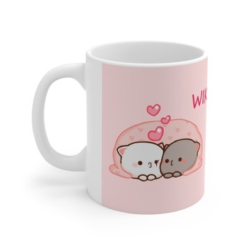 Kubek BUBU LOVES DUDU + imię Walentynki Prezent