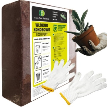 PODŁOŻE DO ROŚLIN DOMOWYCH WŁÓKNO KOKOSOWE ZIEMIA KOKOSOWA 6mm 4,5 kg 63L