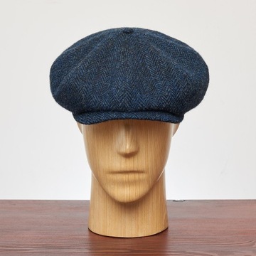 КЕПКА МУЖСКАЯ ПИКИ ВЕСНА ОСЕНЬ ТЕПЛАЯ ШЛЯПА СИНЯЯ ХАРРИС ТВИД 61