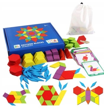 PUZZLE DREWNIANE KLOCKI UKŁADANKA MONTESSORI DLA DZIECI KREATYWNE KSZTAŁTY