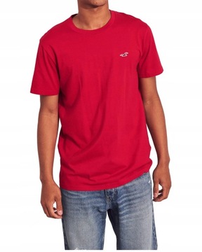 HOLLISTER Męski Klasyczny Czerwony T-shirt _ XL