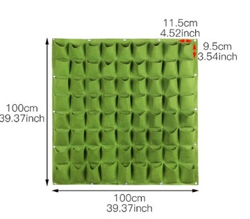 Вертикальная садовая сумка с 49 карманами HANGING GREEN