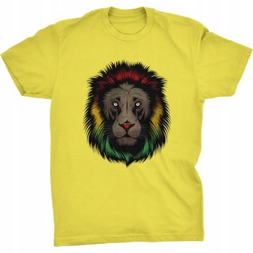 Rasta Lion Koszulka Lew Reggae Rastaman Rastafari