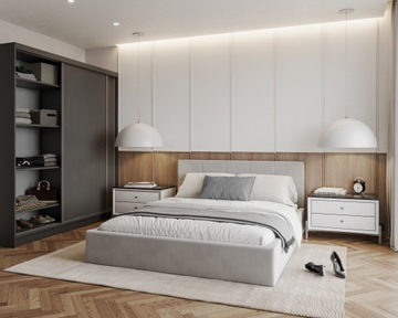 Двухвурный раздвижный гардероб Денвер 120 см + зеркало стержня Белый гардероб