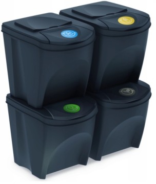 Набор из 4х БИН-КОНТЕЙНЕРОВ для сортировки мусора, 4х20л