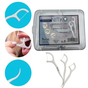 Зубная нить Зубочистки Floss Floss 200 шт. Зубочистки Nicio