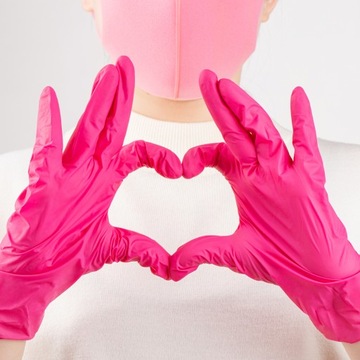 Нитриловые перчатки Перчатки Master GLove неопудренные 100 шт РОЗОВЫЙ М