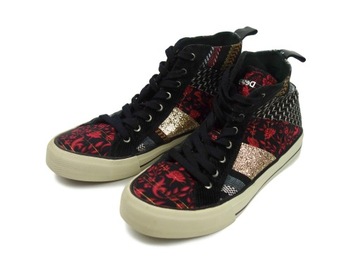 DESIGUAL Damskie Kolorowe Trampki Buty we Wzory Logo r. 38 / 24,5cm