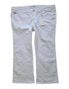 A7122 SHEEGO Spodnie jeansowe BIAŁE R 56