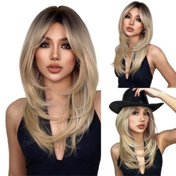 Peruka Blond Ombre Długa Naturalny