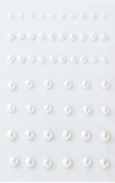 Perełki samoprzylepne 3-7 mm 54 szt białe