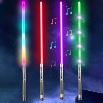 СВЕТЯЩИЙСЯ СВЕТОВОЙ САББ СО ЗВУКОМ ЗВЕЗДНЫХ ВОЙН, RGB ИГРУШКА, 16 ЦВЕТОВ, МЕТАЛЛИЧЕСКИЙ МЕЧ