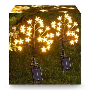 4Szt Lampki ogrodowe solarne Wbijane dmuchawiec fajerwerki ozdoba 150 LED