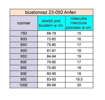 Biustonosz Anfen 85D granatowy stanik miękki fiszbiny