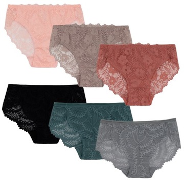 6x MAJTKI DAMSKIE KORONKOWE MAJTKI DAMSKIE r. L