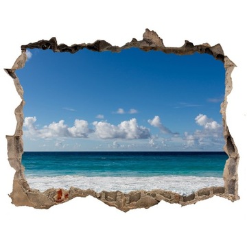 Dziura 3d w ścianie ścienna Plaża Seszele 168x113